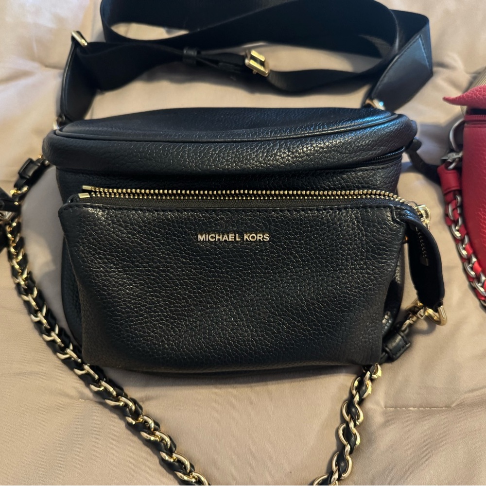 Michael Kors Black Leather Sling Bag